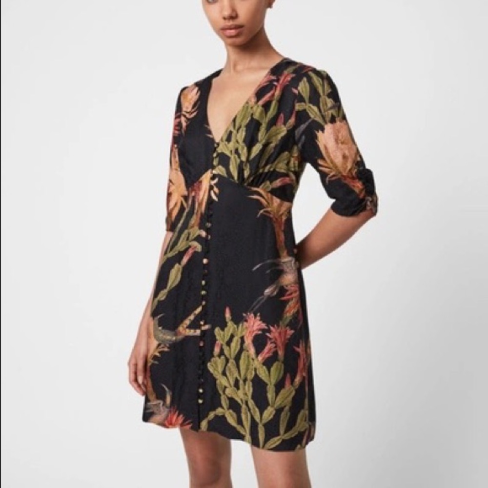 Allsaints Kota Nolina Silk Blend Dress